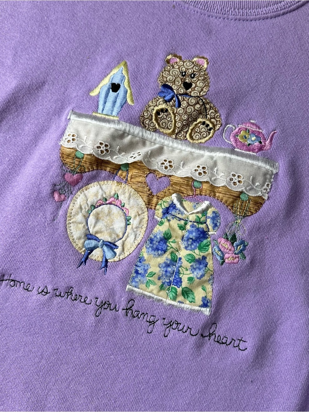 The PERFECT Grannycore Sweater Heartshelf LOver Lace Purple Crewneck 1x/2x Women